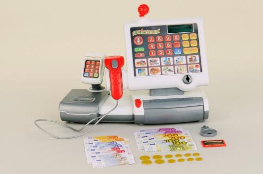 Cash register set with accessories 