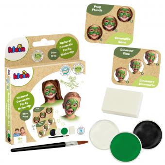 Dino-Frog party face paint set with natural cosmetics 