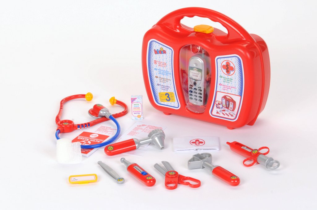 Doktorkoffer Arztkoffer mit Handy für Puppenklinik und Rollenspiel 