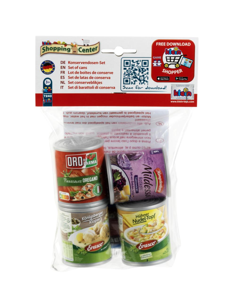 Tinned food set with German products - Klein Toys Shop